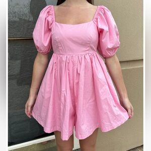 Pink Puff Sleeve romper